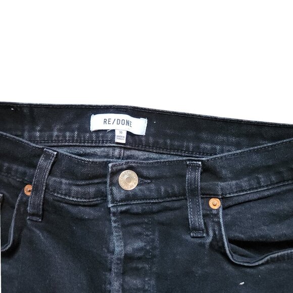 RE/DONE 90s Straight Leg Jeans Washed Black Denim Raw Hem Women's Size 30 $265 - Picture 4 of 7